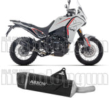 Tubo De Escape Con Homologación Acústica Indy-Race Evo Aluminio Fondo Acero - Arrow Special Parts Compatible Con Moto Morini X-Cape 700 (2025-2026)