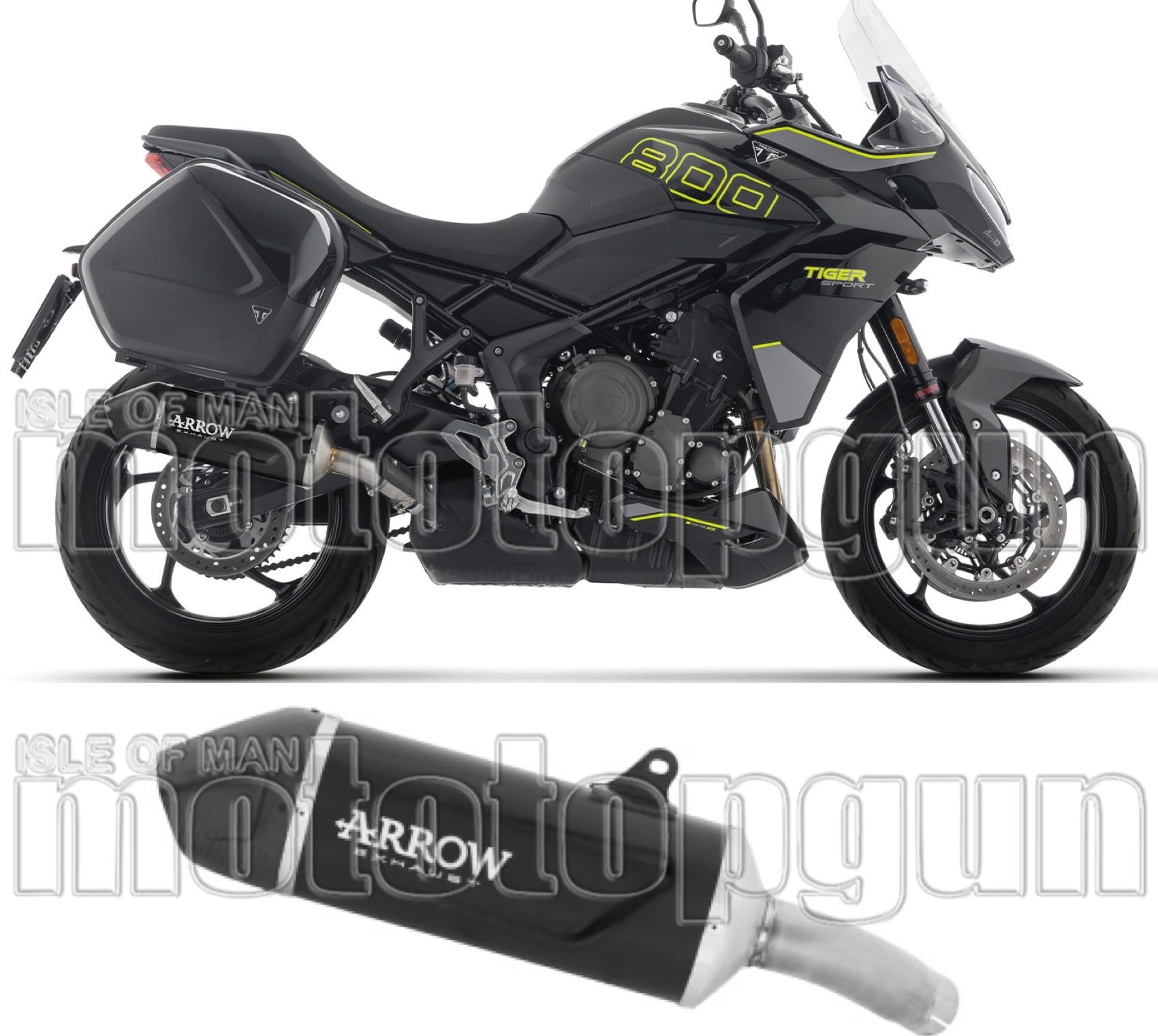 Exhaust Tip With Noise Certification Indy Race Evo Black Aluminium Carby End Cap - Arrow Special Parts Compatible With Triumph Tiger 800 Sport (2025-2026)