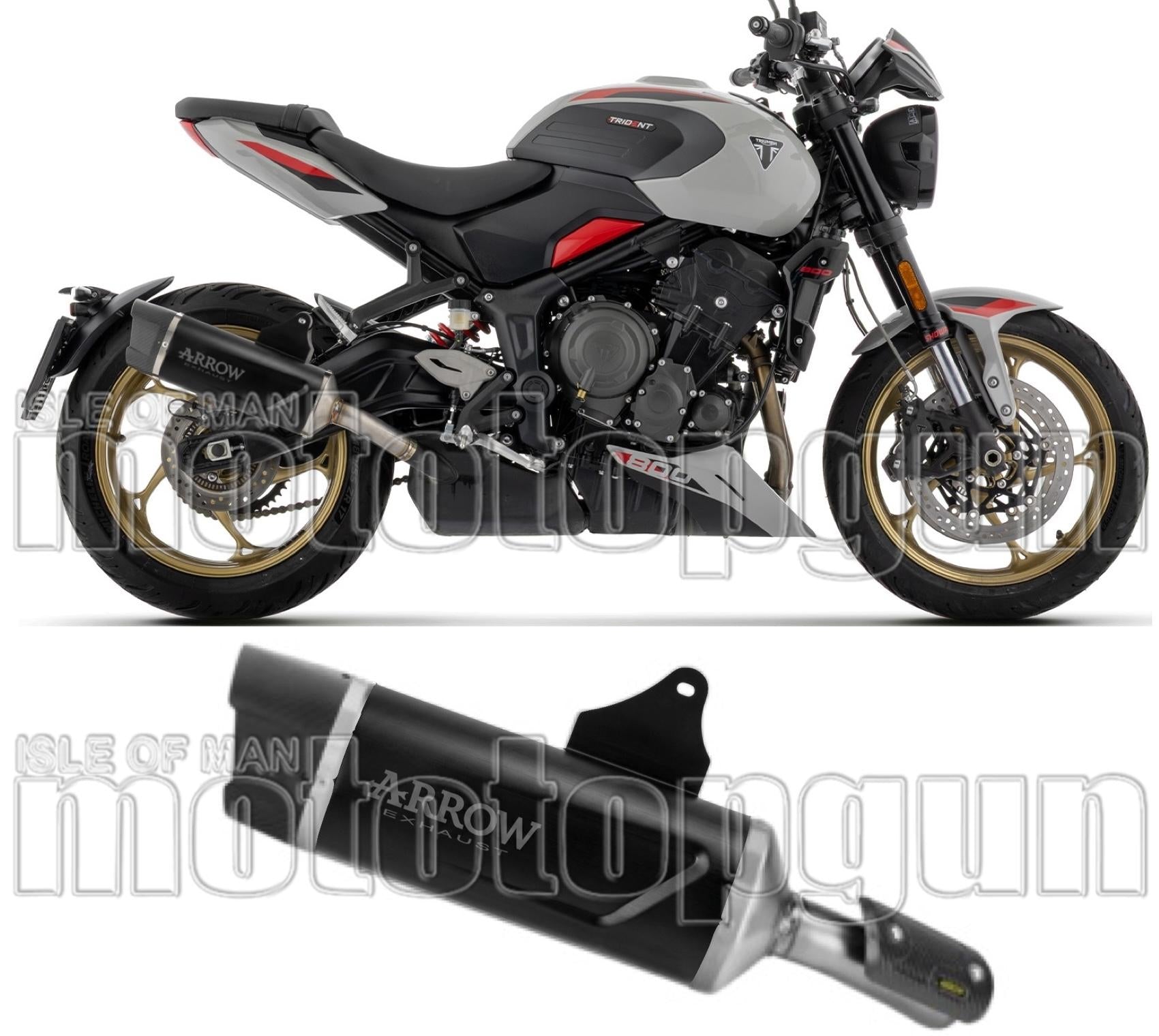Exhaust Tip With Noise Certification Indy-Race Evo Black Aluminium Carby End Cap - Arrow Special Parts Compatible With Triumph Trident 800 (2026)
