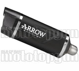 Tubo De Escape Con Homologación Acústica Indy-Race Evo Aluminio Negro Carbono - Arrow Special Parts Compatible Con Honda Mt-10 (2022-2024)