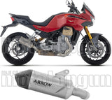 Tubo De Escape Con Homologación Acústica Indy Race Evo Titanio Fondo Carby - Arrow Special Parts Compatible Con Moto Guzzi Stelvio (2025-2026)