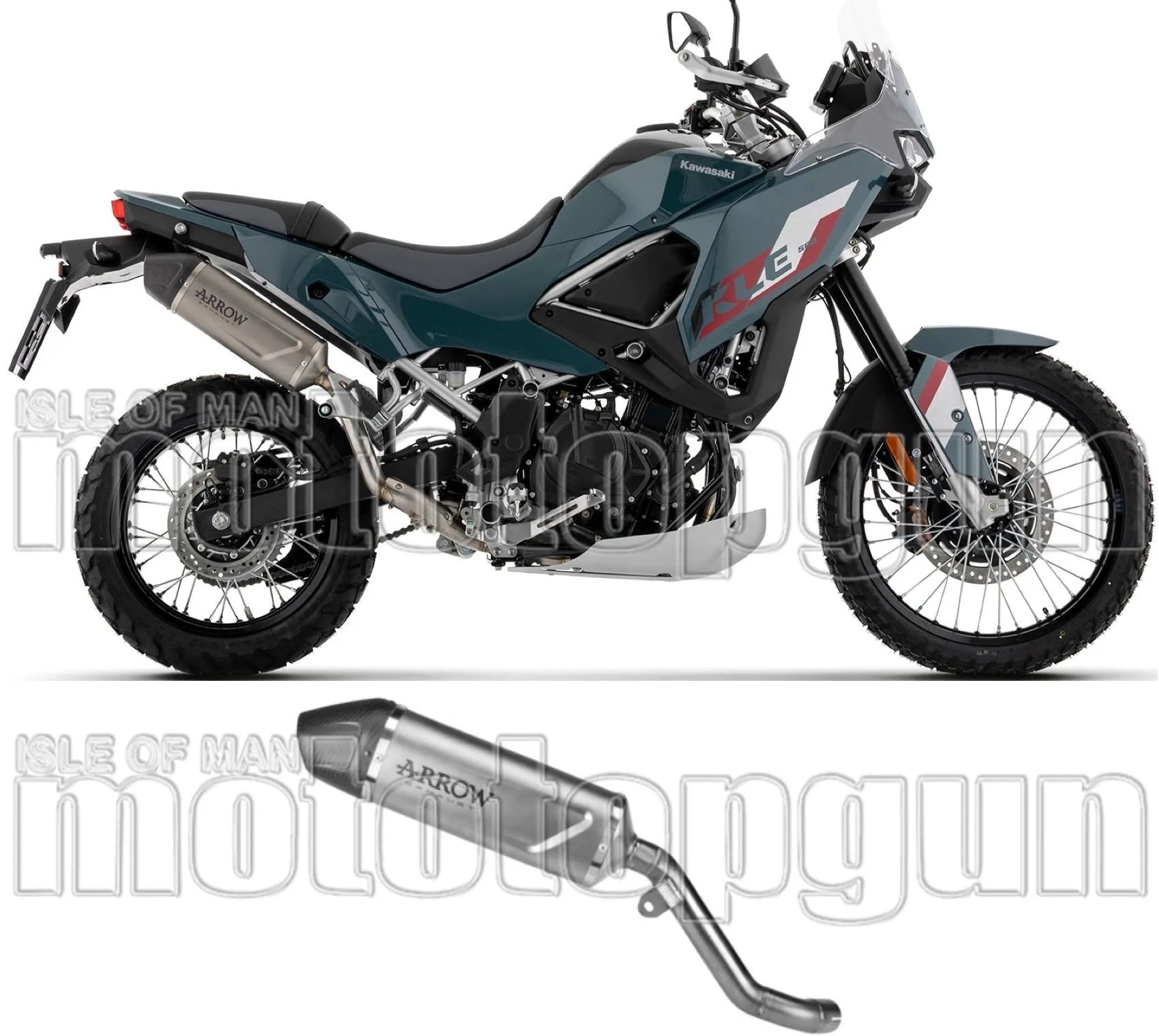 Tubo De Escape Sin Homologación Acústica Indy-Race Evo Titanio Fondo Carby - Arrow Special Parts Compatible Con Kawasaki Kle 500 (2026)