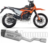 Tubo De Escape Con Homologación Acústica Indy-Race Evo Titanio Fondo Carby - Arrow Special Parts Compatible Con Ktm 125 Enduro R (2025-2026)