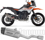 Tubo De Escape Con Homologación Acústica Indy-Race Evo Titanio Fondo Carby - Arrow Special Parts Compatible Con Ktm 390 Adventure R (2025-2026)
