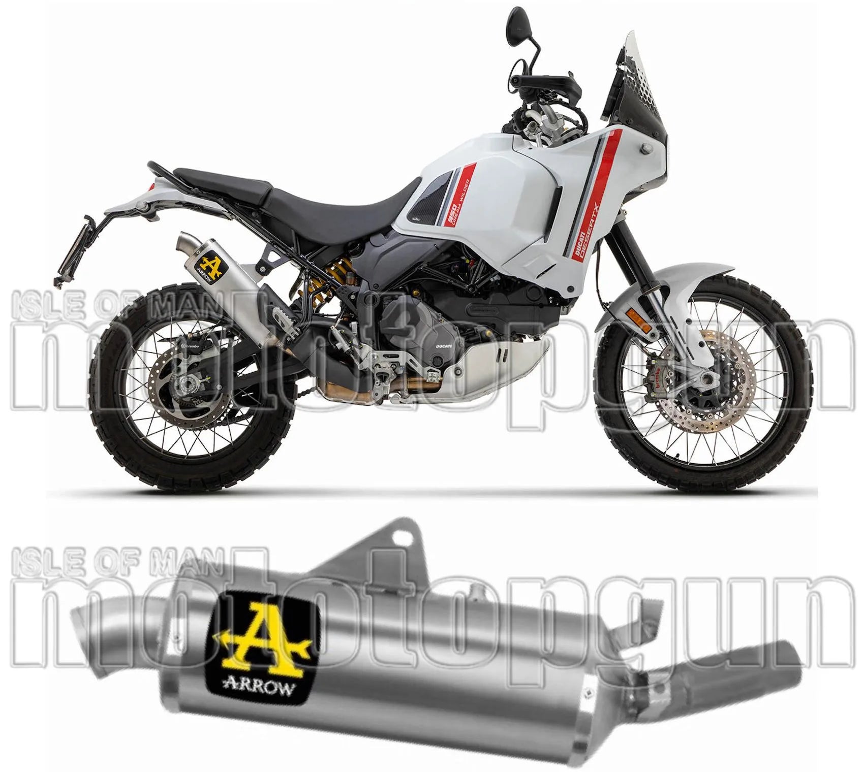Tubo De Escape Con Homologación Acústica Indy-Race Titanio Acero - Arrow Special Parts Compatible Con Ducati Desert-X 950 (2022-2025)