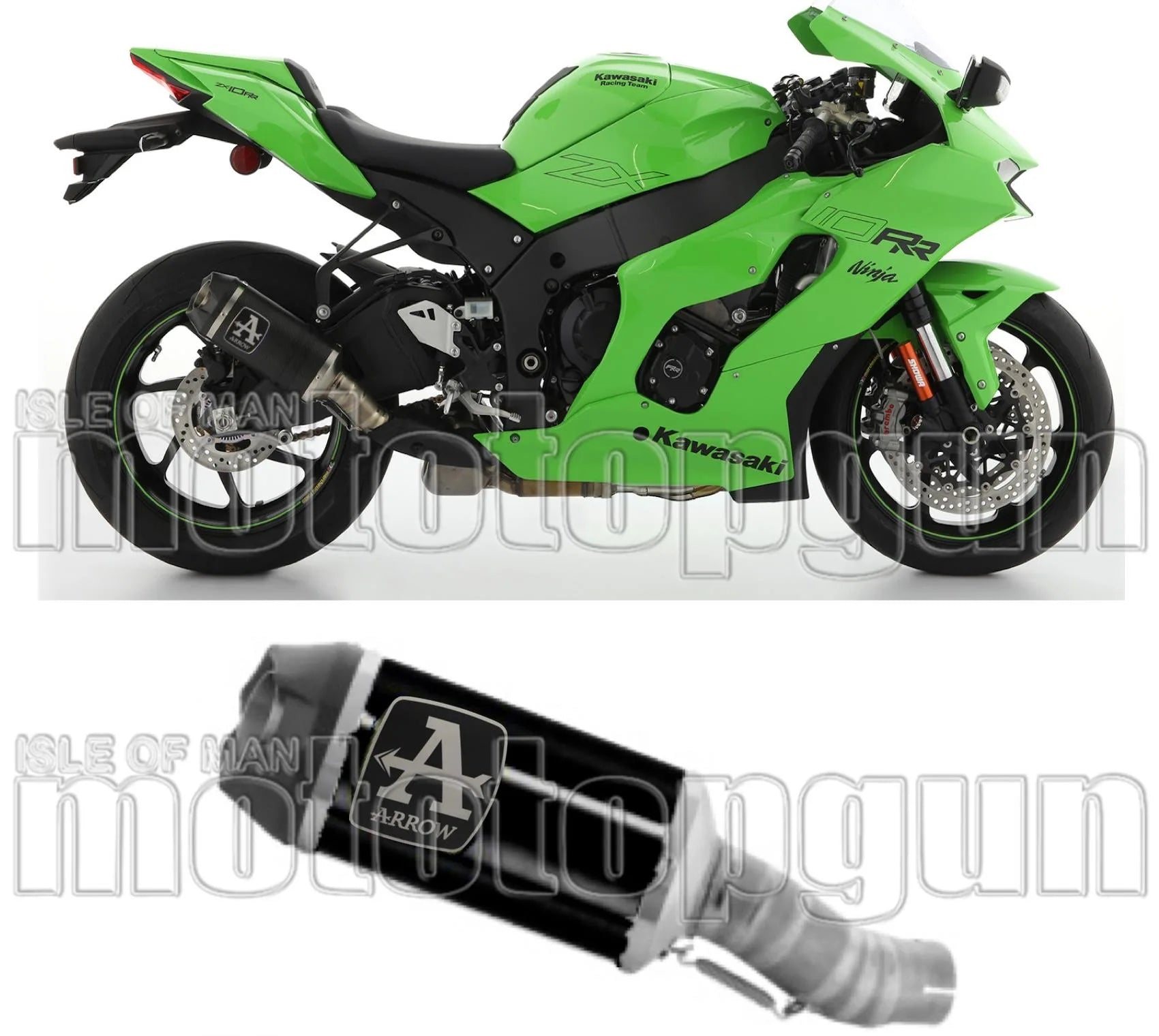 Tubo De Escape Con Homologación Acústica Indy-Race Aluminio Negro Carbono - Arrow Special Parts Compatible Con Kawasaki Zx 10Rr (2021-2024)