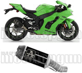 Tubo De Escape Sin Catalizador Y Con Homologación Acústica Indy-Race Aluminio Negro Carbono - Arrow Special Parts Compatible Con Kawasaki Zx 10Rr (2021-2024)