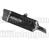 Tubo De Escape Con Homologación Acústica Indy-Race Evo Aluminio Negro Carbono - Arrow Special Parts Compatible Con Kawasaki Z 500 (2024-2026)