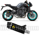 Tubo De Escape Sin Catalizador Y Con Homologación Acústica Indy-Race Aluminio Negro Carbono - Arrow Special Parts Compatible Con Yamaha Mt-10 (2022-2024)