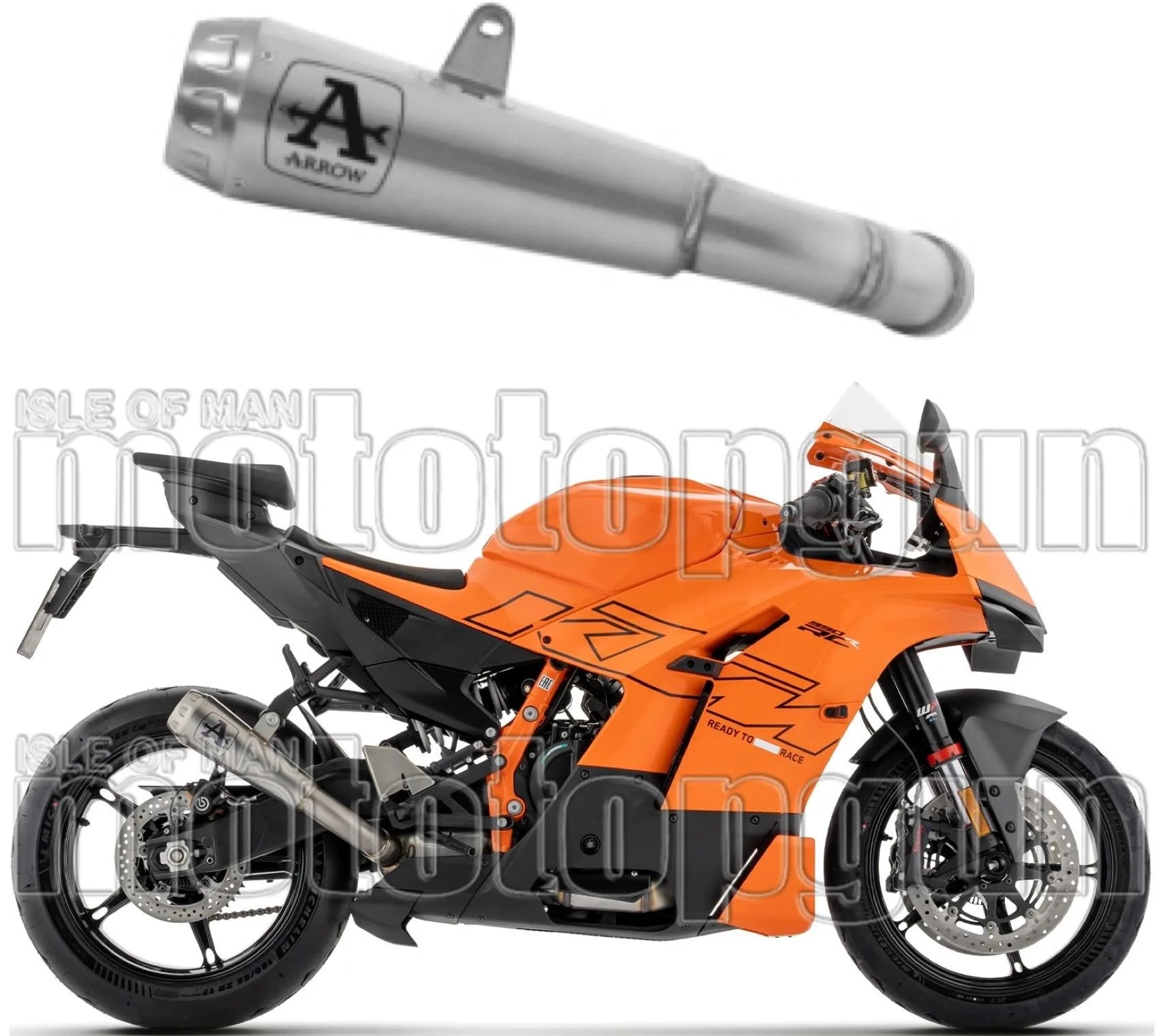 Tubo De Escape Con Homologación Acústica Pro-Race Titanio Fondo Acero - Arrow Special Parts Compatible Con Ktm 990 Rc R (2026)