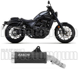 Tubo De Escape Con Homologación Acústica Rebel Aluminio Negro Aluminio Negro - Arrow Special Parts Compatible Con Honda Cmx 1100 Rebel (2021-2024)