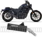 Tubo De Escape Con Homologación Acústica Rebel Nichrom Negro Fondo Acero - Arrow Special Parts Compatible Con Honda Cmx 1100 Rebel (2025-2026)