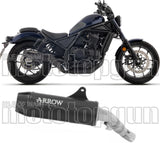 Tubo De Escape Con Homologación Acústica Rebel Nichrom Negro Fondo Carby - Arrow Special Parts Compatible Con Honda Cmx 1100 Rebel (2025-2026)