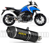 Tubo De Escape Con Homologación Acústica Race-Tech Aluminio Negro Carbono - Arrow Special Parts Compatible Con Honda Nc 750 X (2021-2022)