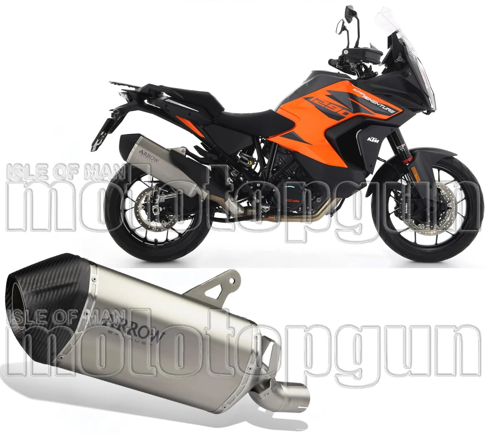 Tubo De Escape Con Homologación Acústica Sonora Titanio Fondo Carby - Arrow Special Parts Compatible Con Ktm 1390 Superadventure R (2025-2026)