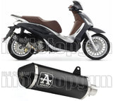 Tubo De Escape Con Catalizador Y Homologación Acústica Urban Aluminio Negro Acero Negro - Arrow Special Parts Compatible Con Piaggio Beverly 300 Hpe (2021-2024)