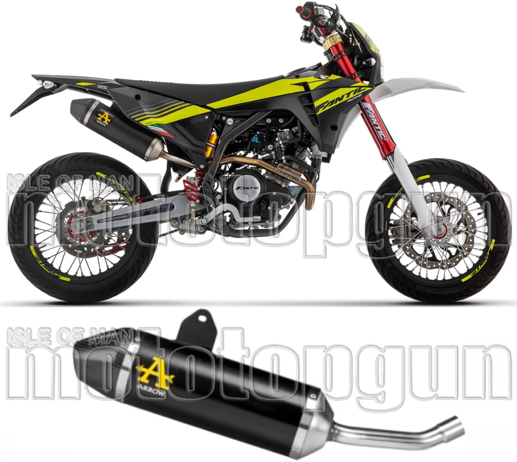 Tubo De Escape Con Homologación Acústica Thunder Aluminio Negro Carbono - Arrow Special Parts Compatible Con Fantic Motor Xef 125 (2023-2024)