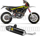 Tubo De Escape Con Homologación Acústica Thunder Aluminio Negro Carbono - Arrow Special Parts Compatible Con Fantic Motor Xmf 125 (2023-2024)