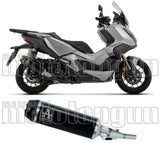 Tubo De Escape Con Homologación Acústica Indy-Race Aluminio Negro Carbono - Arrow Special Parts Compatible Con Honda Adv 350 (2022-2024)