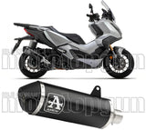 Tubo De Escape Con Catalizador Y Homologación Acústica Urban Aluminio Negro Acero Negro - Arrow Special Parts Compatible Con Honda Adv 350 (2022-2024)