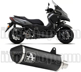 Tubo De Escape Con Homologación Acústica Urban Aluminio Negro Acero Negro - Arrow Special Parts Compatible Con Yamaha Tricity 300 (2021-2024)