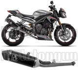 Tubo De Escape Con Catalizador Y Homologación Acústica Veloce Aluminio Negro Carbono - Arrow Special Parts Compatible Con Triumph Street Triple 765 (2020-2022)