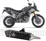 Tubo De Escape Con Homologación Acústica Veloce Aluminio Negro Fondo Carby - Arrow Special Parts Compatible Con Triumph Tiger 900 Gt - Pro (2024-2026)