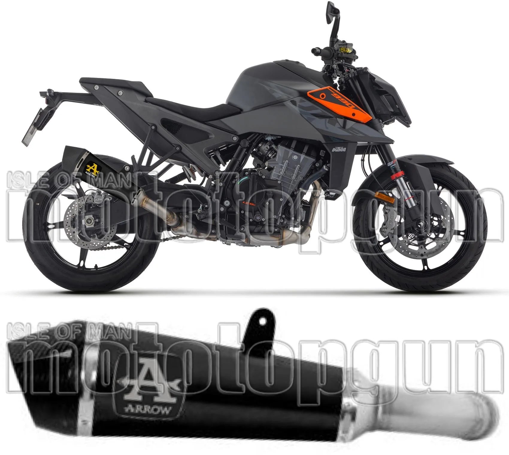 Tubo De Escape Con Homologación Acústica X-Kone Nichrom Negro Carbono - Arrow Special Parts Compatible Con Ktm 990 Duke (2024-2026)