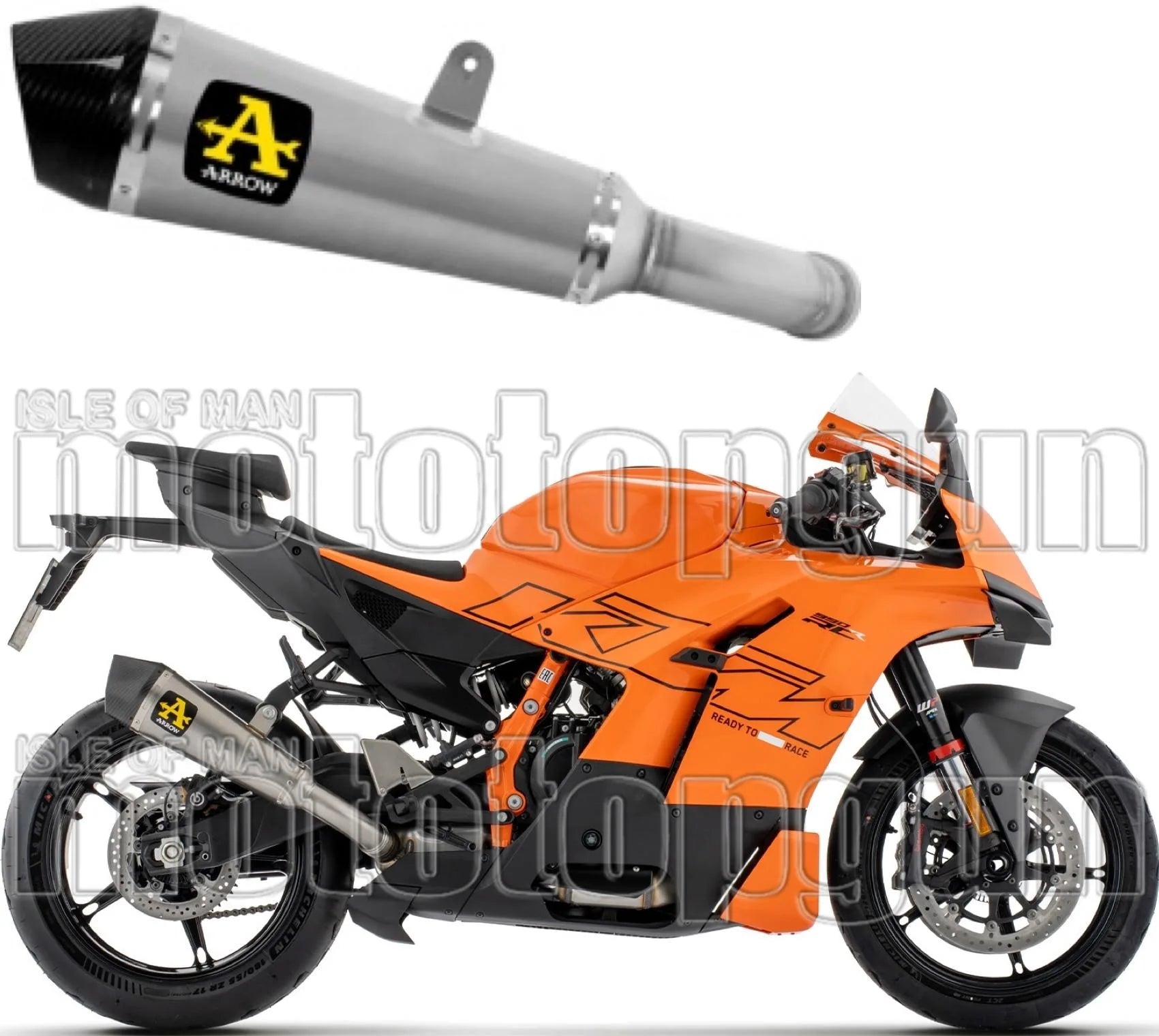 Tubo De Escape Con Homologación Acústica X-Kone Titanio Fondo Carby - Arrow Special Parts Compatible Con Ktm 990 Rc R (2026)