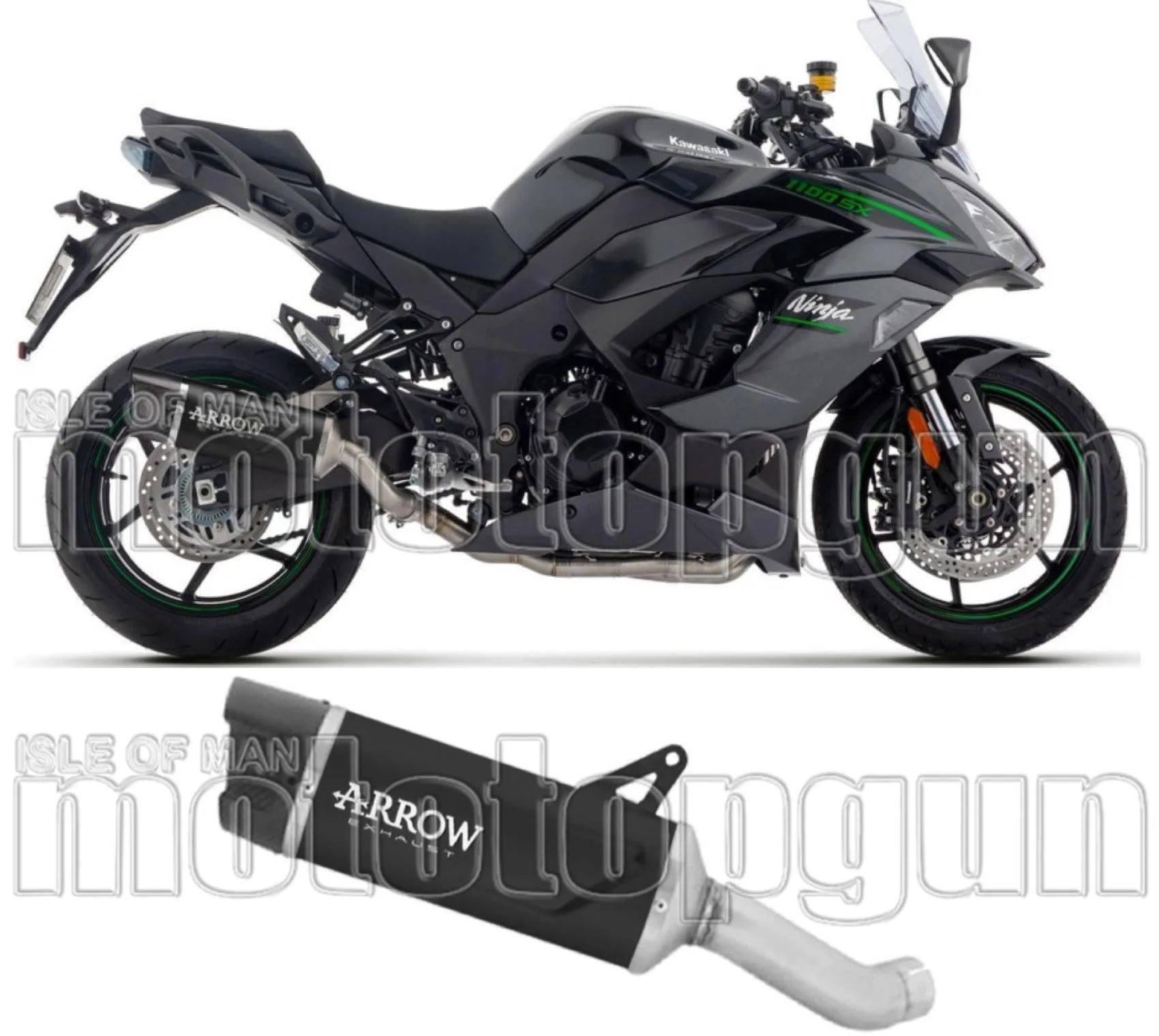 Tubo De Escape Con Homologación Acústica Indy-Race Evo Aluminio Negro Fondo Carby - Arrow Special Parts Compatible Con Kawasaki Ninja 1100 Sx (2025-2026)