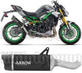 Tubo De Escape Con Homologación Acústica Indy-Race Evo Aluminio Negro Fondo Carby - Arrow Special Parts Compatible Con Kawasaki Z 900 (2025-2026)
