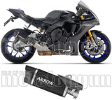 Tubo De Escape Con Homologación Acústica Indy-Race Evo Aluminio Negro Fondo Carby - Arrow Special Parts Compatible Con Yamaha Yzf-R1 1000 (2025)