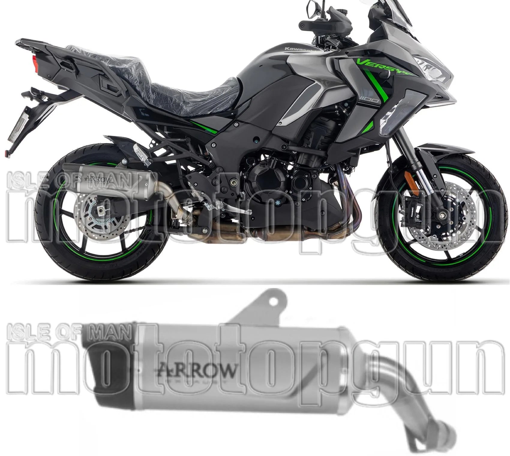 Tubo De Escape Con Homologación Acústica Indy-Race Evo Titanio Fondo Carby - Arrow Special Parts Compatible Con Kawasaki Versys 1100 (2025-2026)