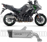 Tubo De Escape Con Homologación Acústica Indy-Race Evo Titanio Fondo Carby - Arrow Special Parts Compatible Con Kawasaki Versys 1100 (2025-2026)