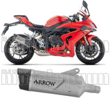 Tubo De Escape Con Homologación Acústica Indy-Race Evo Titanio Fondo Carby - Arrow Special Parts Compatible Con Qj Motor Srk 800 Rr (2024-2025)