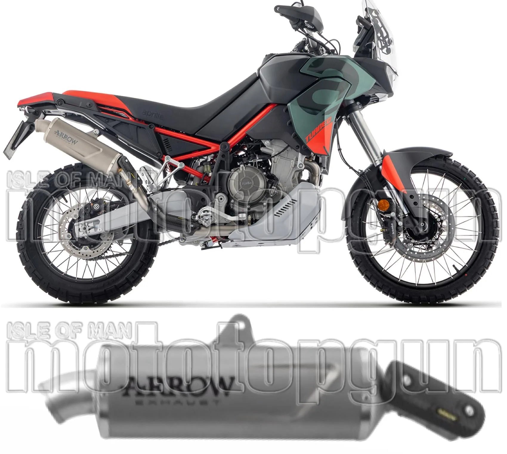 Tubo De Escape Con Homologación Acústica Indy-Race Evo Titanio Fondo Carby - Arrow Special Parts Compatible Con Aprilia Tuareg 660 (2025-2026)