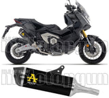 Tubo De Escape Con Homologación Acústica Race-Tech Aluminio Negro Fondo Carby - Arrow Special Parts Compatible Con Honda X-Adv 750 (2025-2026)