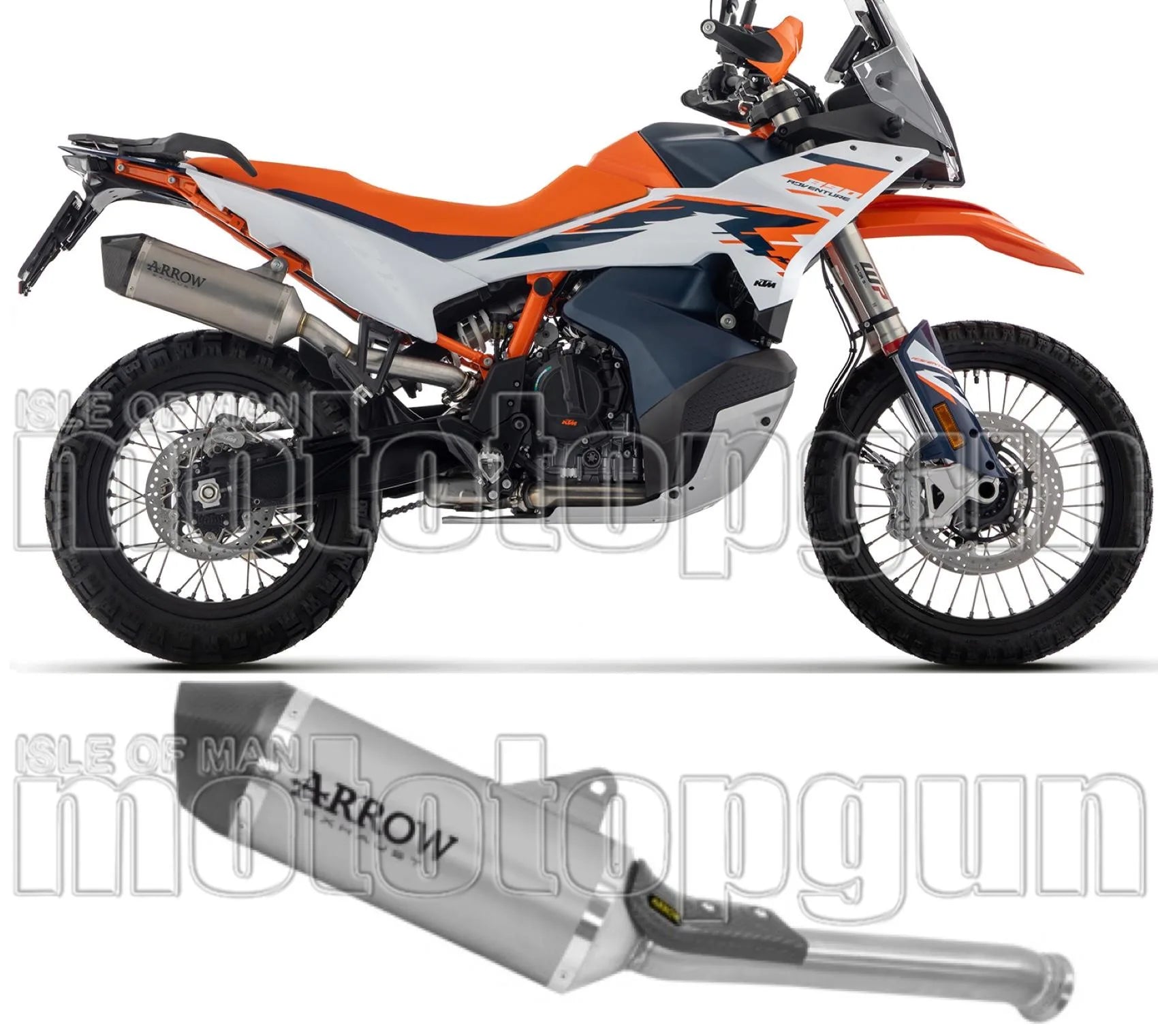 Tubo De Escape Con Homologación Acústica Race-Tech Titanio Carbono - Arrow Special Parts Compatible Con Husqvarna Norden 901 (2022-2023)