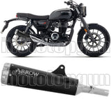 Tubo De Escape Con Homologación Acústica Rebel Acero Negro Fondo Aluminio - Arrow Special Parts Compatible Con Honda Gb 350 S E5+ (2025-2026)