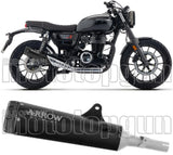 Tubo De Escape Con Homologación Acústica Rebel Acero Negro Fondo Aluminio Negro - Arrow Special Parts Compatible Con Honda Gb 350 S E5+ (2025-2026)