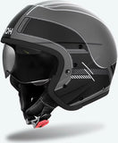 Casco Urban Para Moto Airoh J 110 - J1R35 Composite Carbon Negro Mate Raster Talla Xs