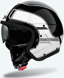 Casco Urban Para Moto Airoh J 110 - J1R39 Composite Carbon Blanco Gloss Raster Talla L