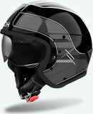 Casco Urban Para Moto Airoh J 110 - J1R99 Composite Carbon Gris Oscuro Gloss Raster Talla L