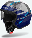 Casco Urban Para Moto Airoh J 110 - J1S18 Composite Carbon Azul Gloss Slim Talla Xl
