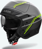 Casco Urban Para Moto Airoh J 110 - J1S31 Composite Carbon Amarillo Mate Slim Talla S