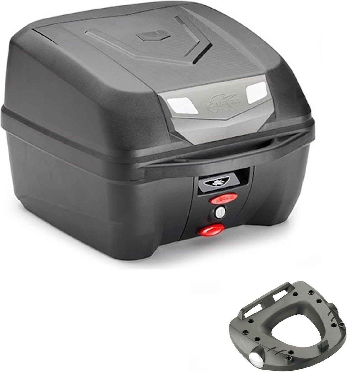 Top Case K320N + Rear Rack Cube - Kappa Moto Compatible With Piaggio Mp3 530 Exclusive Hpe (2022-2023)