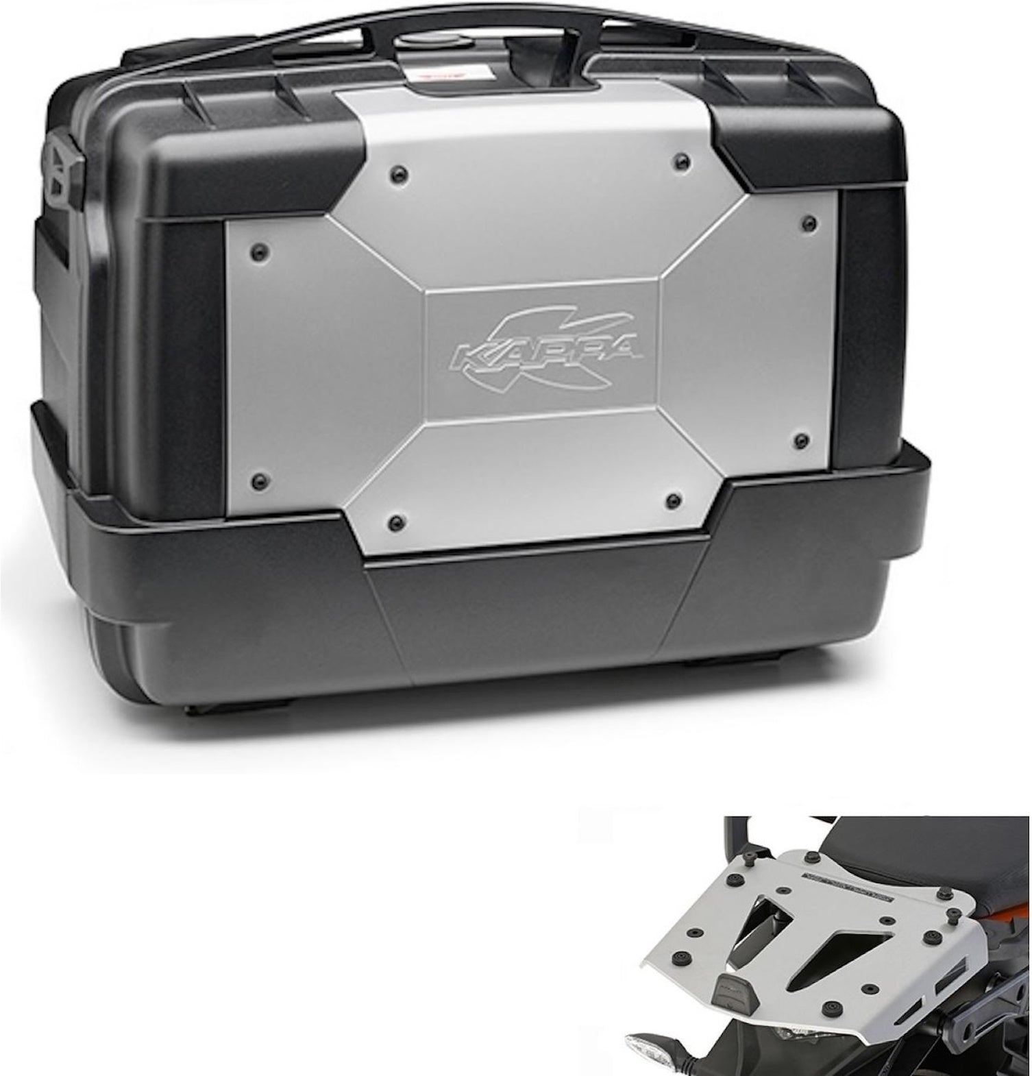 Top Case Kgr46 + Rear Rack Aluminium Garda - Kappa Moto Compatible With Triumph Tiger 1200 Gt Explorer (2022-2023)