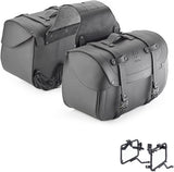 Side Bags Kmlw01 + Side Bags Holder - Kappa Moto Compatible With Triumph Trident 660 (2021-2023)
