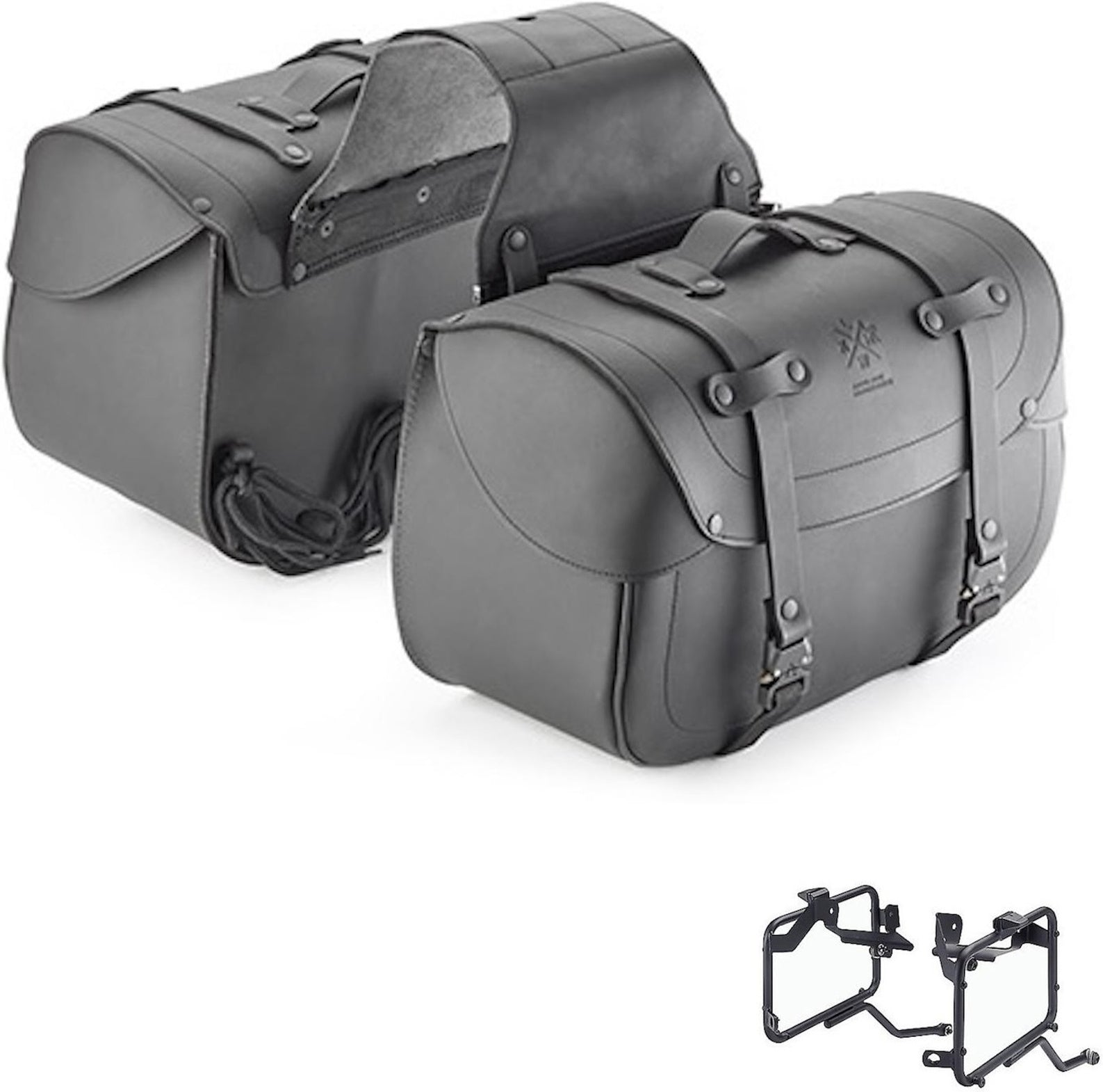 Side Bags Kmlw01 + Side Bags Holder - Kappa Moto Compatible With Moto Guzzi V7 850 Stone (2021-2023)
