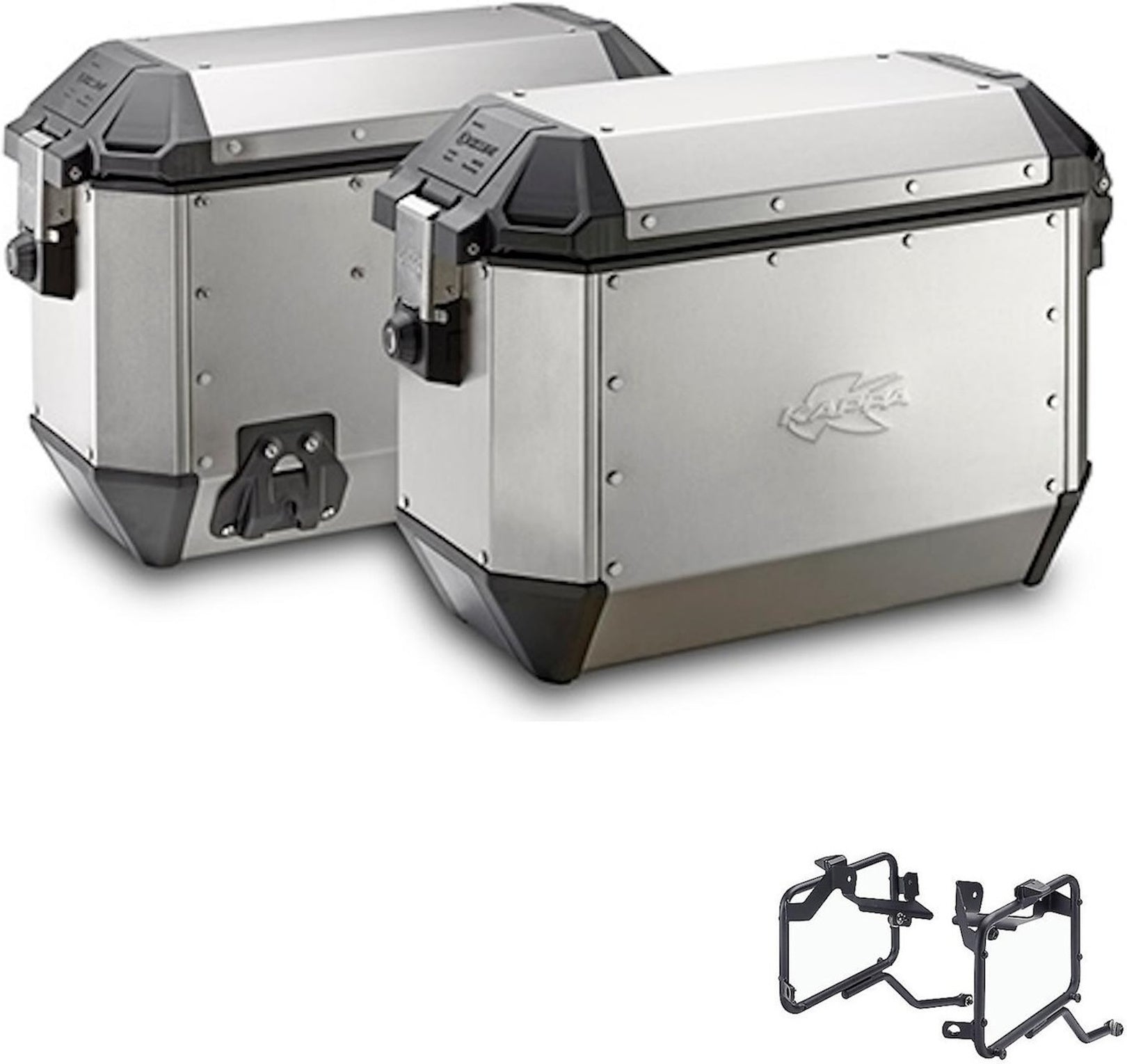 Side Cases Kms36Apack2 + Side Cases Holder K'Mission Aluminium - Kappa Moto Compatible With Kawasaki Versys 1000 - Se (2019-2023)